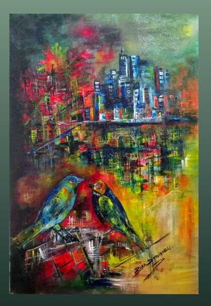 Kuş Rüyası serisinden Bora Dervişoğlu tablosu (029)